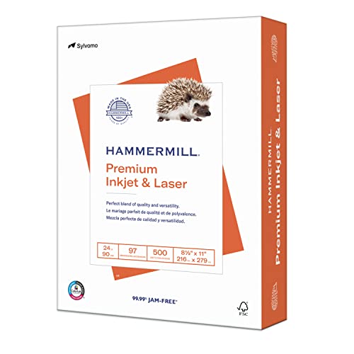 Hammermill Premium Inkjet & Laser Paper - 24lb, 8.5x11 - 500 Sheets