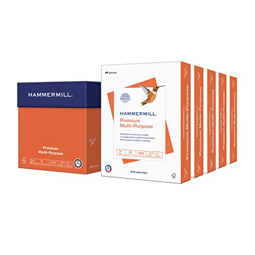 Hammermill 24lb Premium Multipurpose Printer Paper - 5 Ream Pack