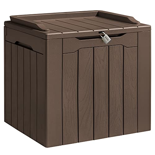 Homall Waterproof 31 Gallon Deck Box for Outdoor Storage (Dark Brown)