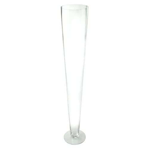 Homeford Tall Trumpet Glass Vase, 24-Inch - Clear