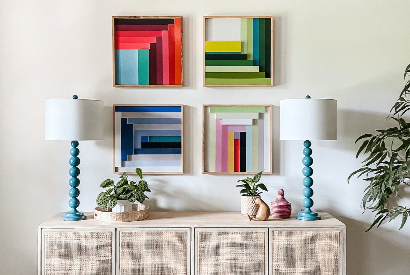 How High To Hang Art Above Console Table