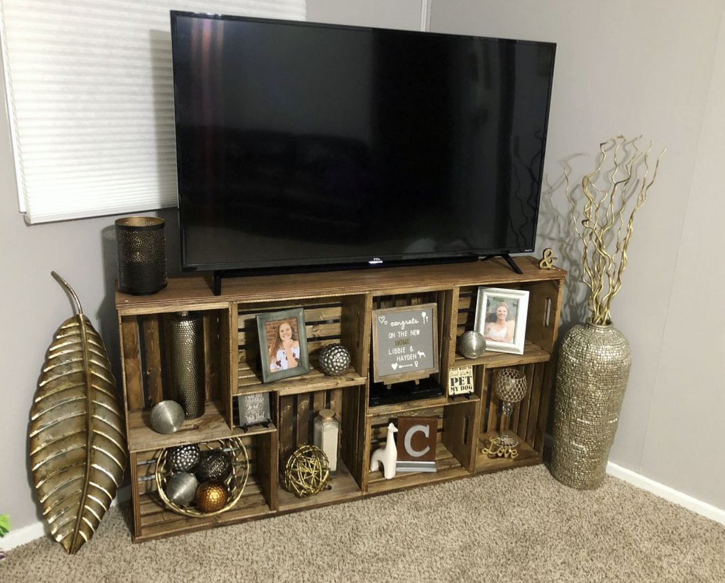 How To Make A TV Stand Out Of Wooden Crates