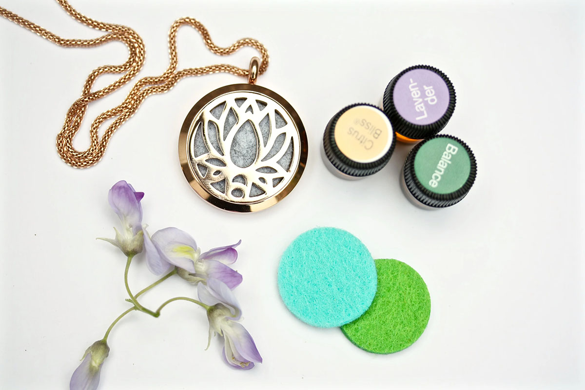 Yellow Crystal Essential Oil Diffuser Necklace | Om Gallery