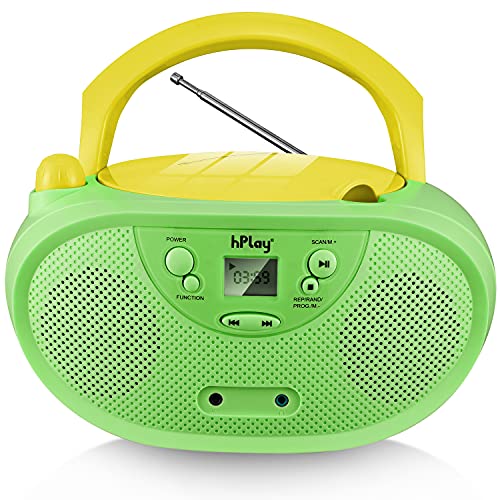 Portable Gummy CD Player Boombox with AM FM Radio - Pastel Green