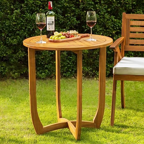 IDZO Escanor Acacia Wood Bistro Table - Modern Outdoor Dining