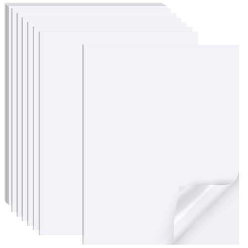  QYH Premium Printable Vinyl Sticker Paper - 50 Matte White  Waterproof Decal Paper Sheets for Inkjet Printer Standard Letter Size  8.5x11 : Office Products