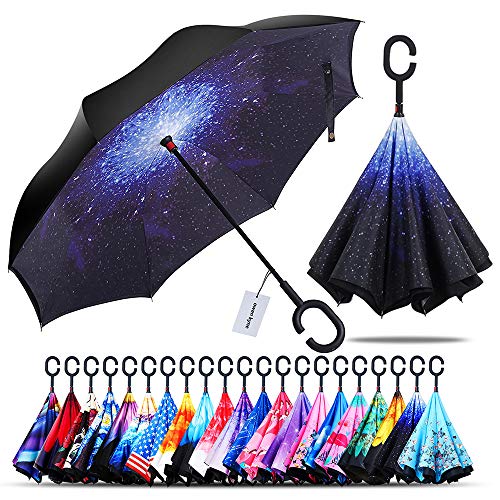 Inverted Umbrella with C-shaped Handle