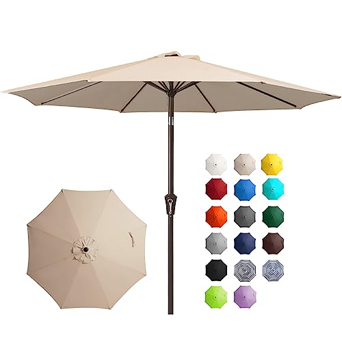 JEAREY 10FT Outdoor Patio Umbrella with 8 Ribs
