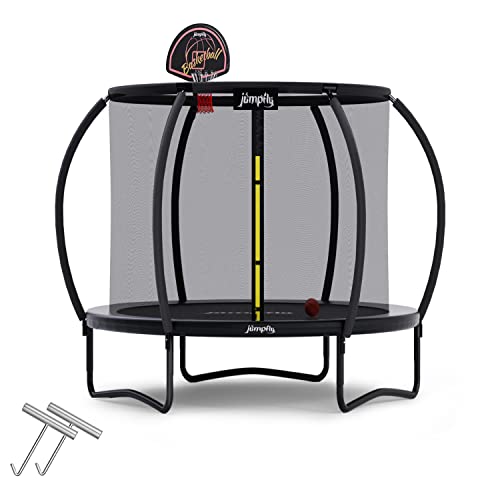 Jumpfly 8ft Trampoline with Basketball Hoop