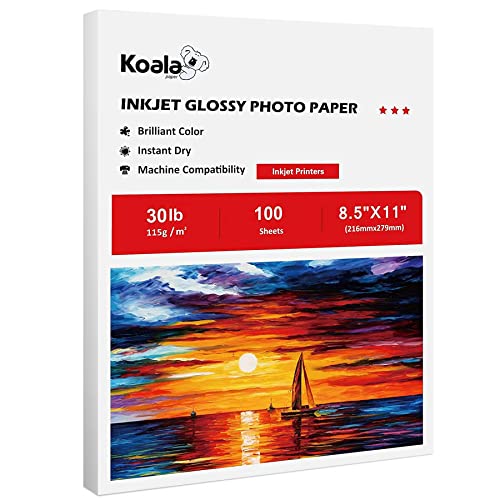 Koala 8.5x11 Inches 100 Sheets Inkjet Printer Paper 115gsm