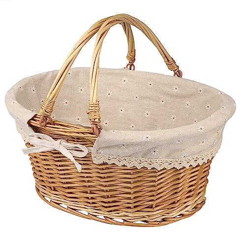Large Multipurpose Wicker Basket with Handle