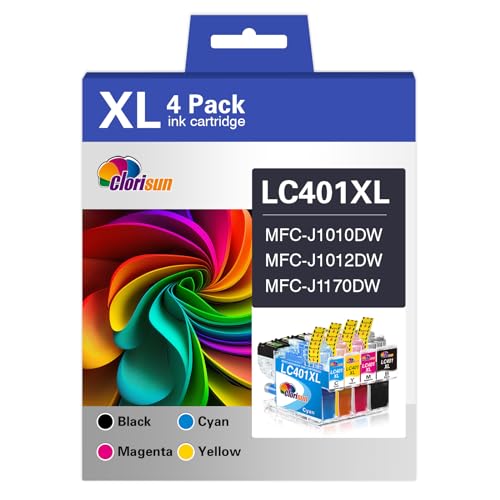 LC401XL Ink Cartridges 4-Pack for Brother Printer