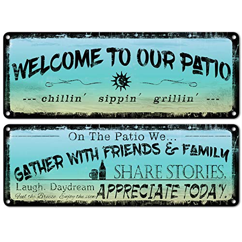 Lg Wlcm Patio Metal Sign