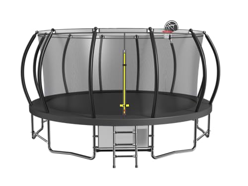 Livavege 16FT Trampoline with Safety Enclosure Net & Basketball Hoop