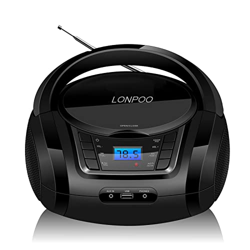LONPOO Portable CD Player Boombox