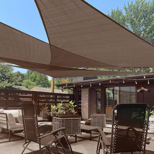 12' x 12' x 12' Brown Triangle Shade Sail for Outdoor Patio