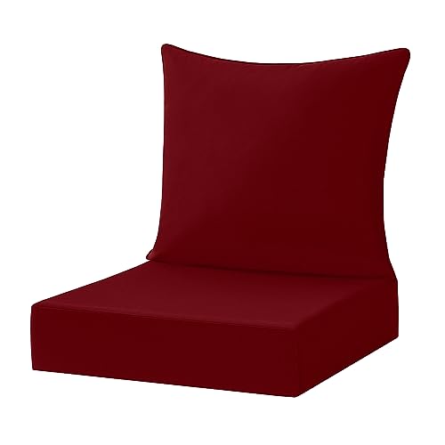 LOVTEX Outdoor Seat Cushion Set, Dark Red