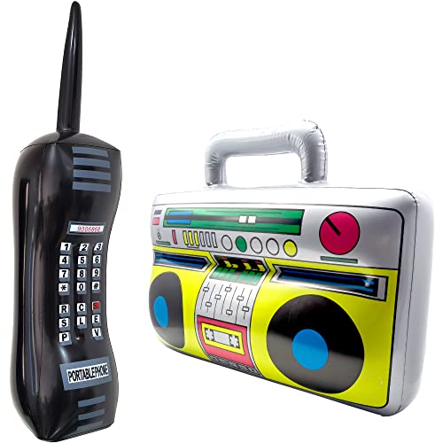 LUANDME Inflatable Radio Boombox & Mobile Phone Props