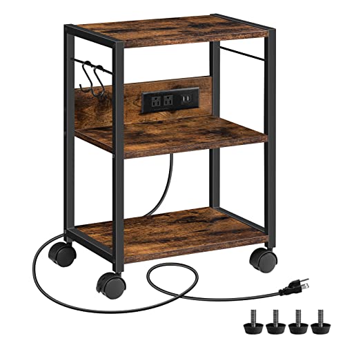 MAHANCRIS 3-Tier Printer Stand with Power Outlets, USB Ports
