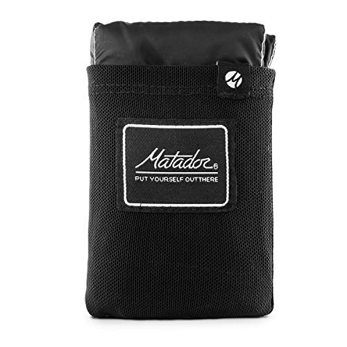 Matador Black Pocket Blanket: Foldable Picnic and Beach Blanket