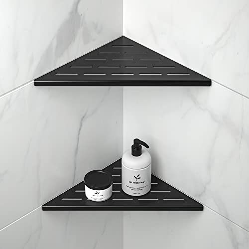 Matte Black Corner Shower Shelf - 10 inch, 2 Pack