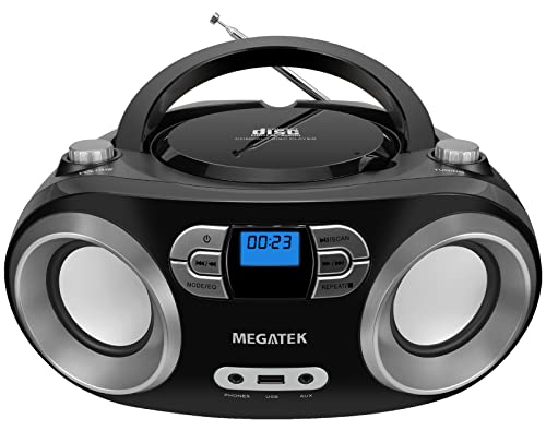 Sunoony CD and Cassette Player Combo, Boombox CD Player Portable with AM/FM  Radio, Tape Recording, Stereo Sound, AC/DC Powered, AUX/Headphone Jack