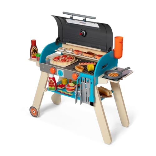 Melissa & Doug Deluxe Wooden BBQ Grill, Smoker & Pizza Oven Toy