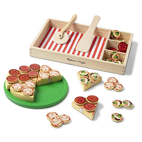 Melissa & Doug Wooden Pizza Play Food Set