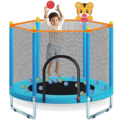 MILUMILU Toddler Trampoline with Safety Enclosure Net