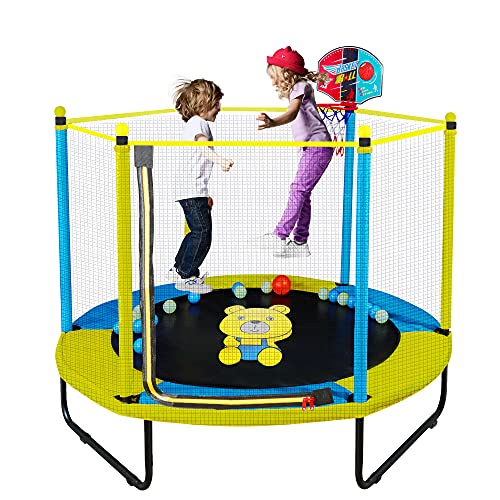 Mini Toddler Trampoline with Basketball Hoop