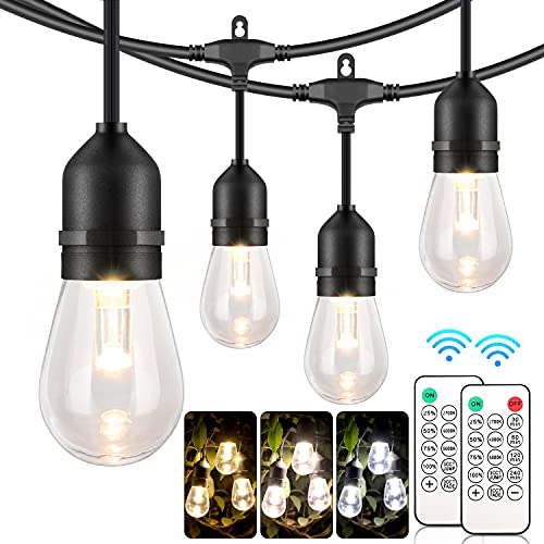 Mlambert 48FT Dimmable LED String Lights for Outdoor Patio with Remote