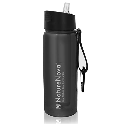 Naturenova Water Filter Bottle with 4-Stage Integrated Filter Straw BPA Free