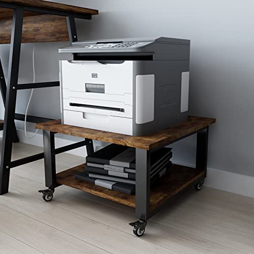 Natwind 2 Tier Printer Stand with Storage Shelf and Wheels