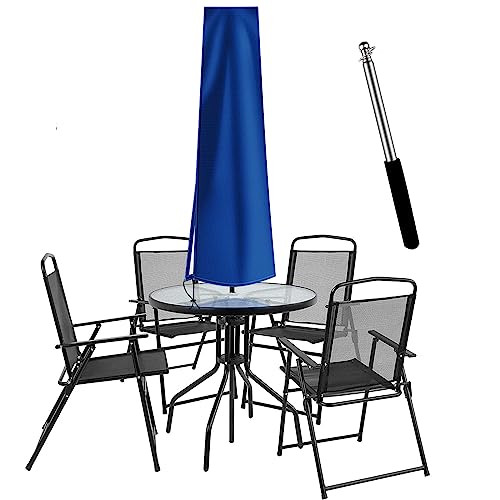 OKPOW Small Patio Umbrella Cover - Blue, Waterproof and Windproof