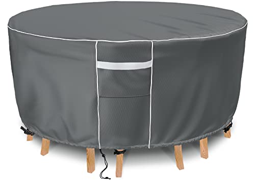 Outdoor Furniture Cover, Grey, 62" Dia x 28" H