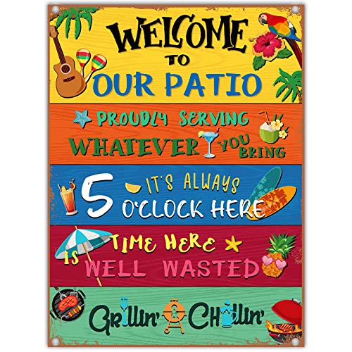 Outdoor Welcome Patio Signs with Bright Design
