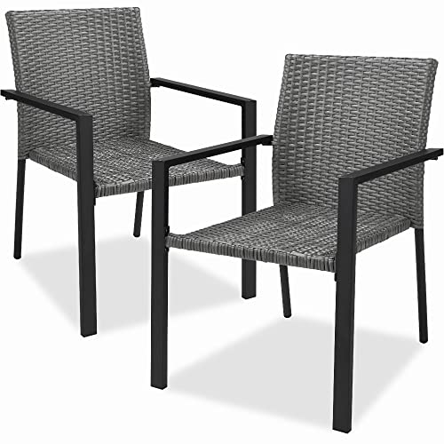 Outdoor Wicker Dining Chairs - Set of 2