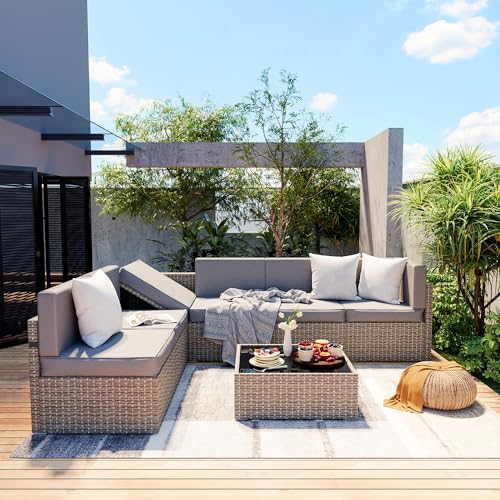 Pamapic 7 Pieces Modular Outdoor Sectional Sofa Set