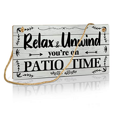 Patio Wall Decor Plaque - Relax Unwind on Patio Time