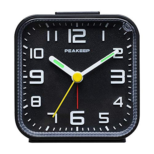 Peakeep No Tick-Tock Analog Alarm Clock