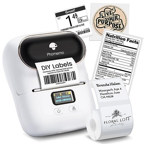 Phomemo M110 Bluetooth Thermal Label Printer with 100pcs Labels