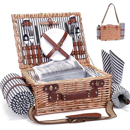 Picnic Set with Insulated Liner and Wine Pouch