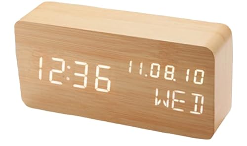 Pokanic Wood LED Alarm Clock