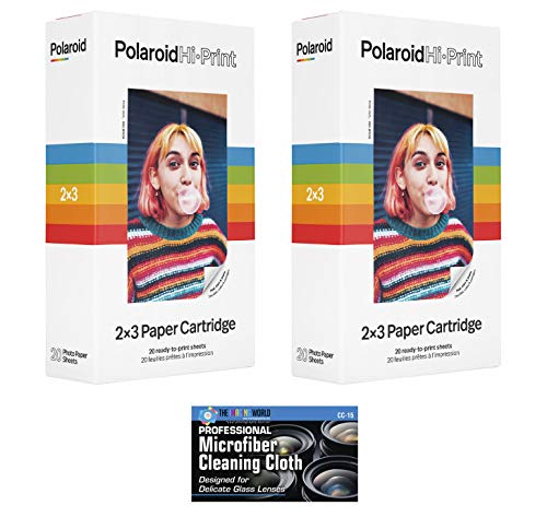 The Imaging World 2-Pack Polaroid Hi-Print Paper, 40 Sheets + Cloth