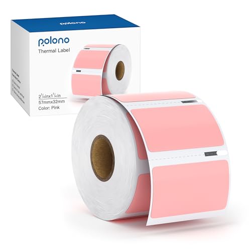 POLONO Thermal Label, Pink, 1000 Labels