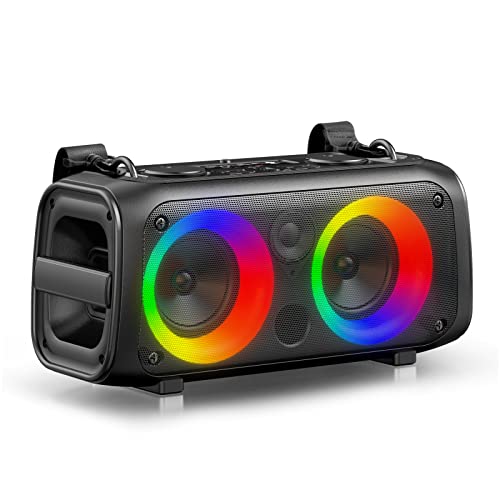 Portable Bluetooth Party Speaker with Colorful Lights