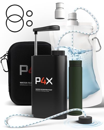 Prepared4X Portable Water Filter Hand Pump