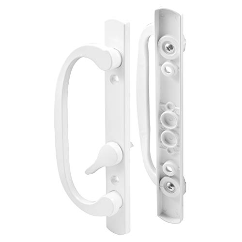 White Diecast Patio Door Handle Set - Non-Keyed, Fits 3-15/16 In. Hole Spacing