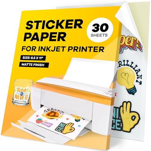 Weliu Printable Transparent Sticker Paper - 8.5 X 11 Blank Custom Label  Sticker Sheets - 40 Clear Sheets - for Inkjet Printers