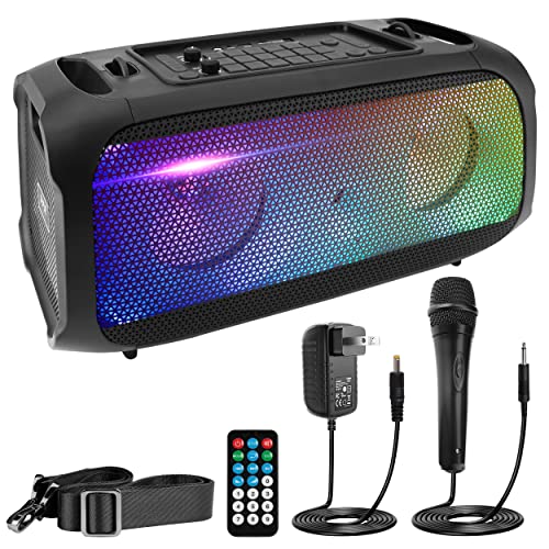Portable 600W Bluetooth Boombox Speaker with DJ Sound Effects and LED Lights